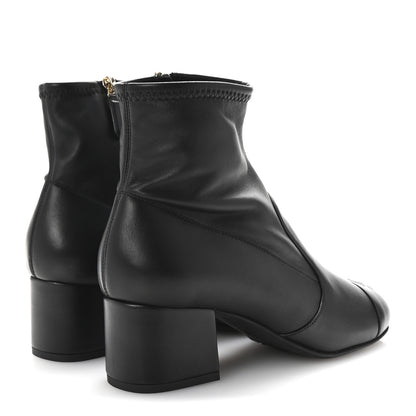 Chanel Stretch Lambskin Cap Toe CC Short Boots 37.5 Black 5 of 10