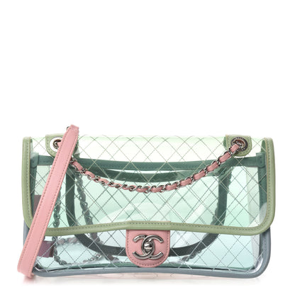 Chanel Lambskin PVC Quilted Medium Coco Splash Flap Blue Green 1 of 10