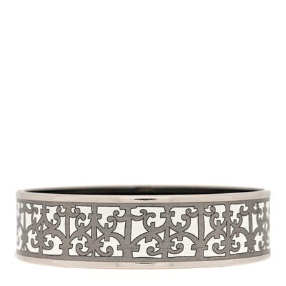 Hermes Enamel Printed Wide Balcons du Guadalquivir Bracelet 70 Silver 3 of 5
