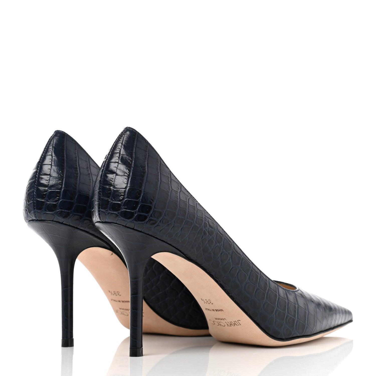 Jimmy Choo Crocodile Embossed Calfskin Love 85 Pump 39.5 Blue 4 of 8