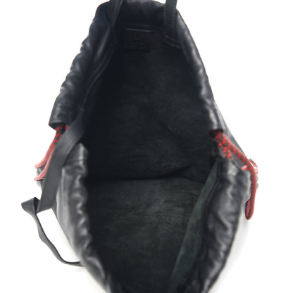 Gucci Calfskin Logo Drawstring Backpack Black 5 of 11