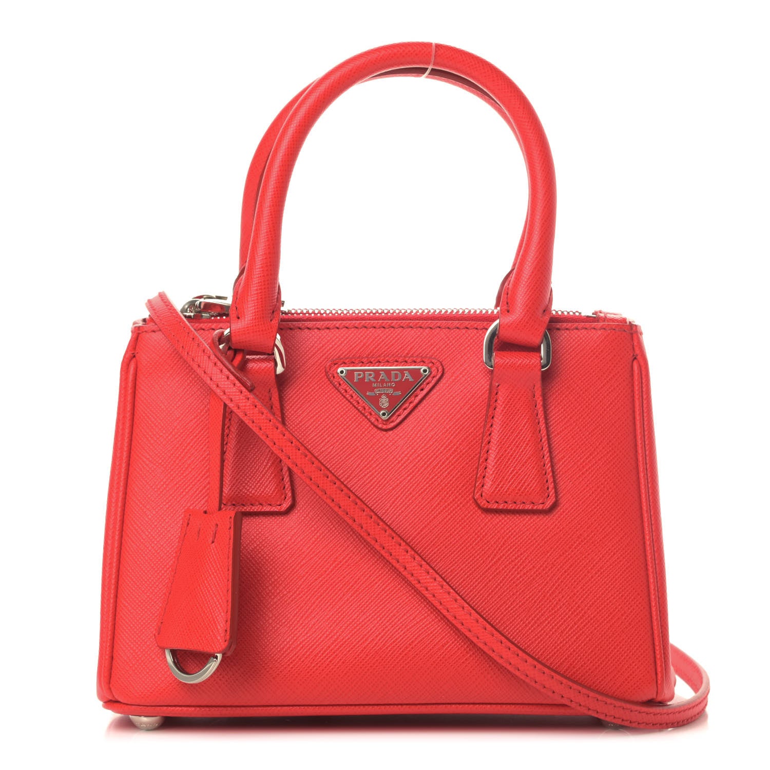 Prada Saffiano Mini Galleria Double Zip Crossbody Lacca 1 of 4