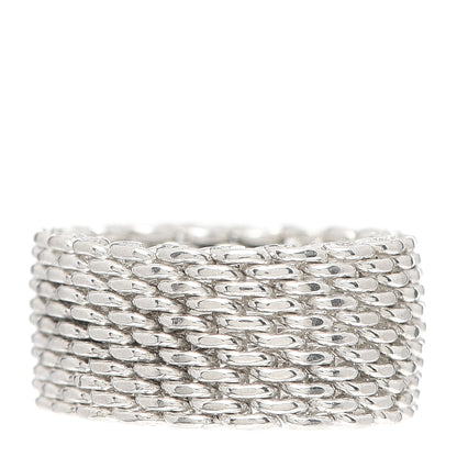 Tiffany Sterling Silver Somerset Mesh Ring 58 8.25 1 of 4