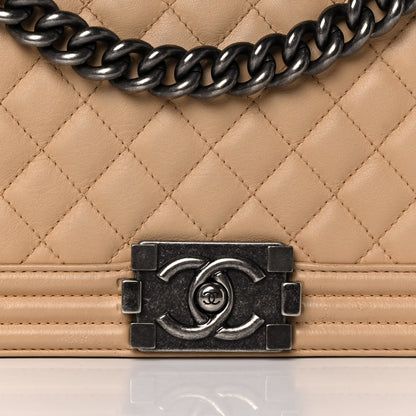 Chanel Calfskin Quilted Medium Boy Flap Beige 7 of 11