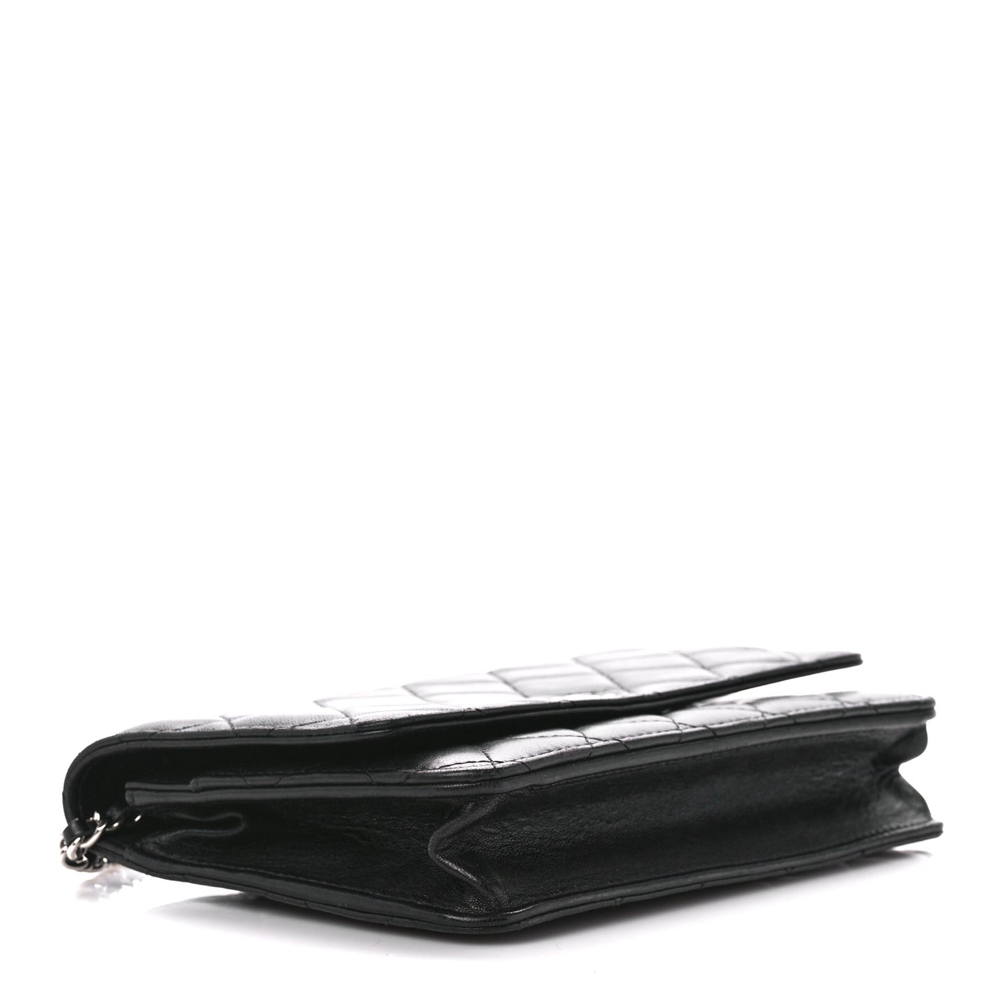 Lambskin Quilted Wallet On Chain WOC Black