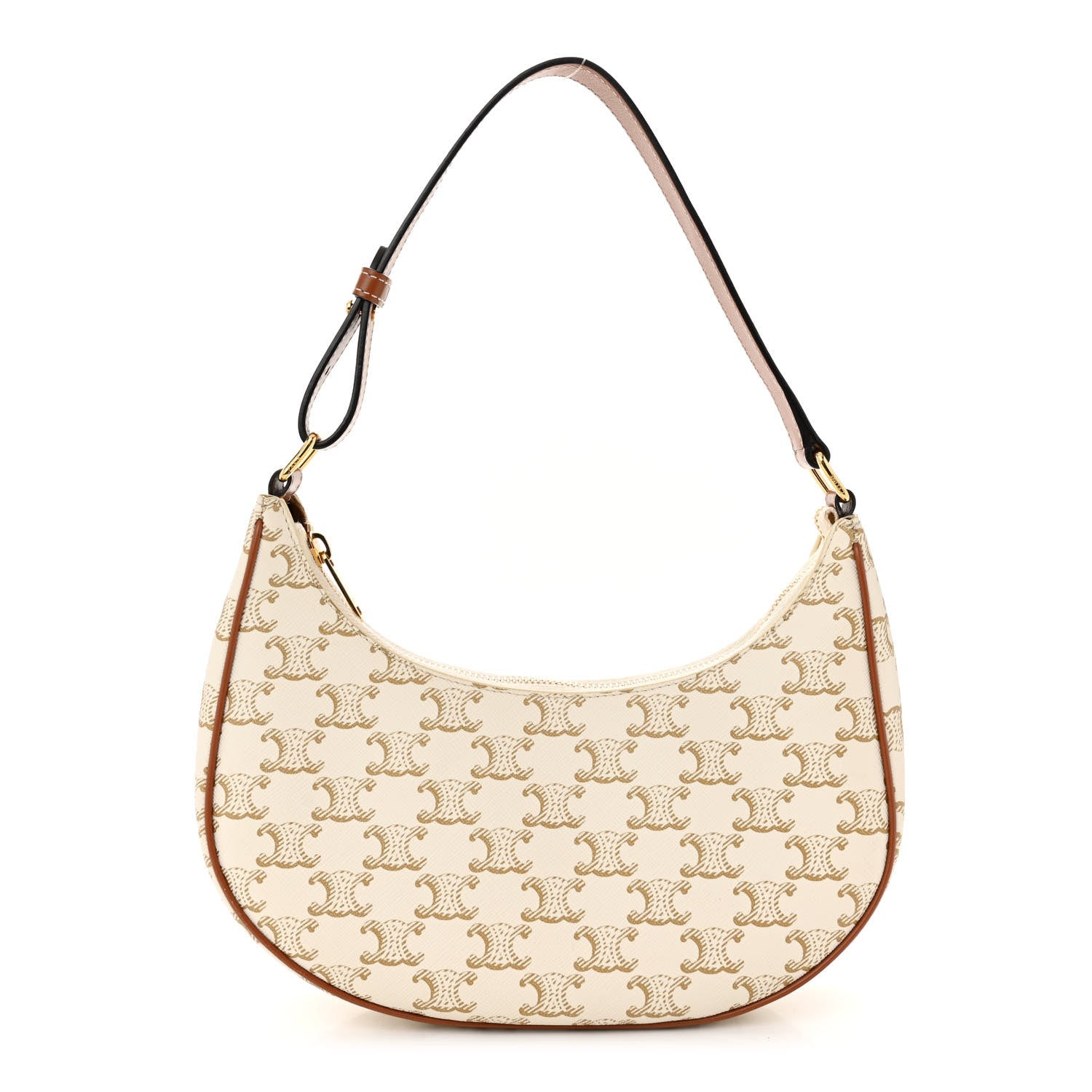 Celine Canvas Calfskin Ava Triomphe Shoulder Bag White 1 of 13