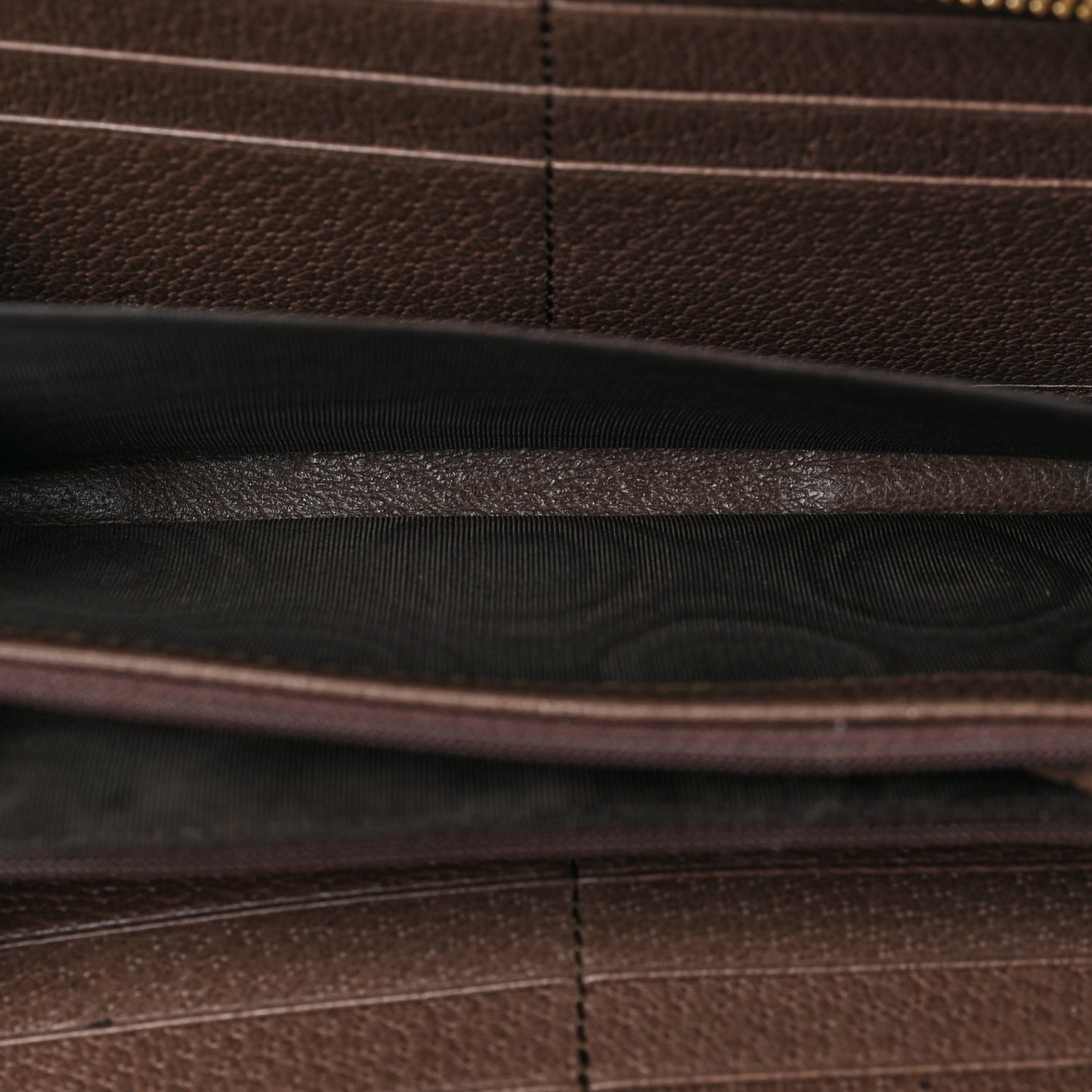 GG Supreme Monogram Web Ophidia Zip Around Wallet Brown