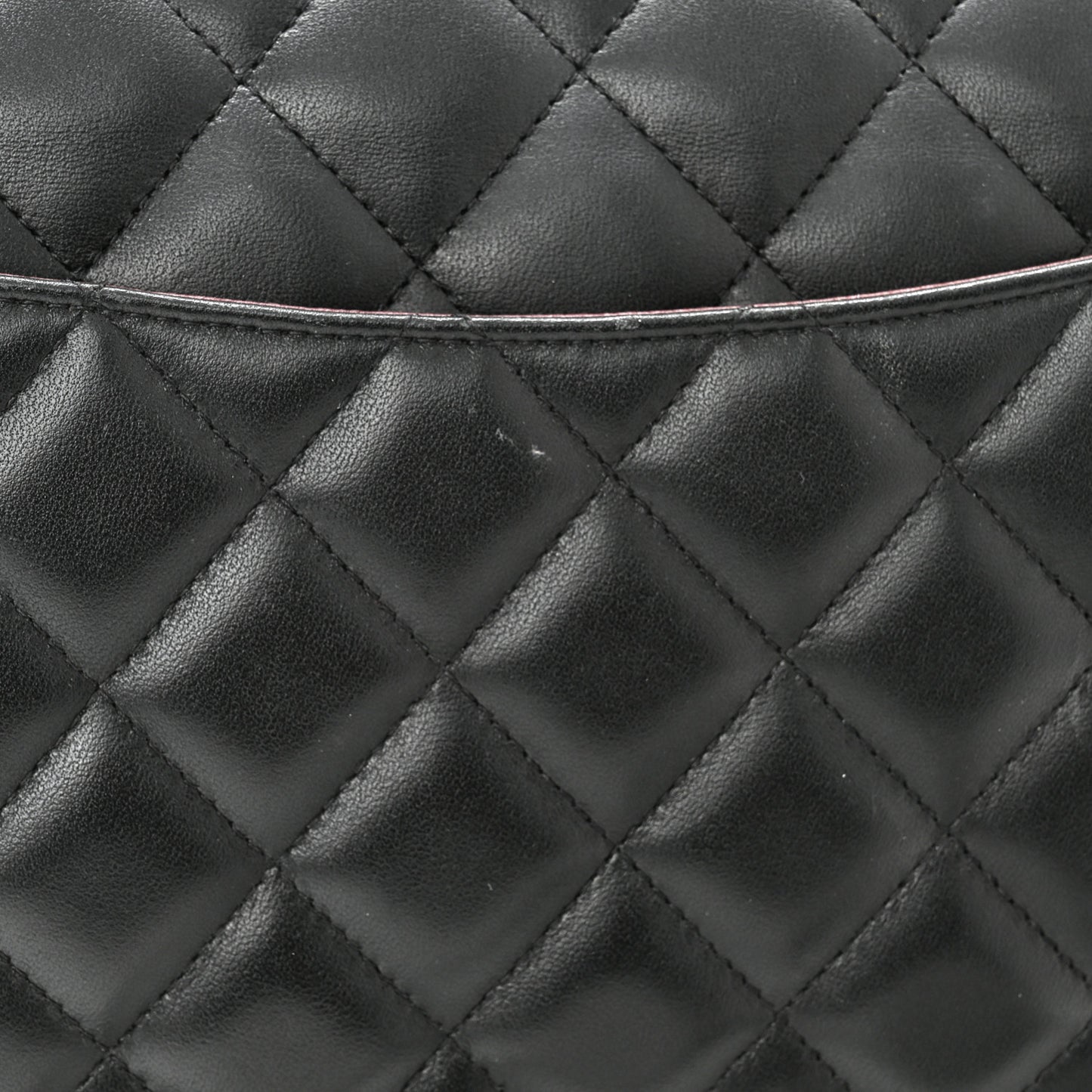 Lambskin Quilted Jumbo Double Flap Black