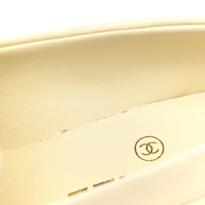 Chanel Lambskin Quilted CC Loafers 38 White Black 11 of 12