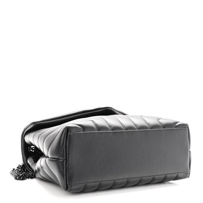 Saint Laurent Calfskin Y Quilted Monogram Monochrome Small Loulou Chain Satchel Black 4 of 10