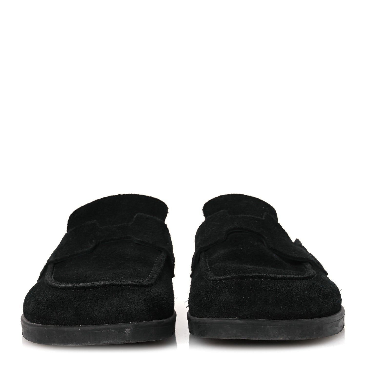 Hermes Suede Calfskin Go Mules 37 Black 3 of 11