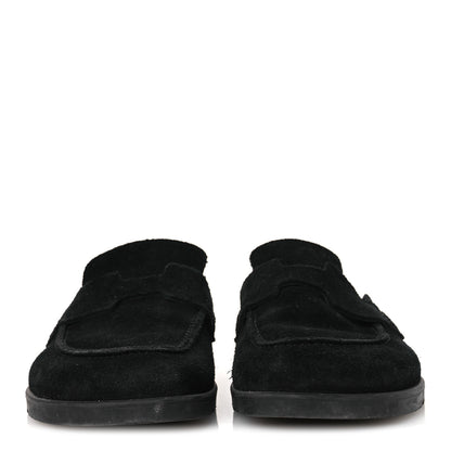 Hermes Suede Calfskin Go Mules 37 Black 3 of 11