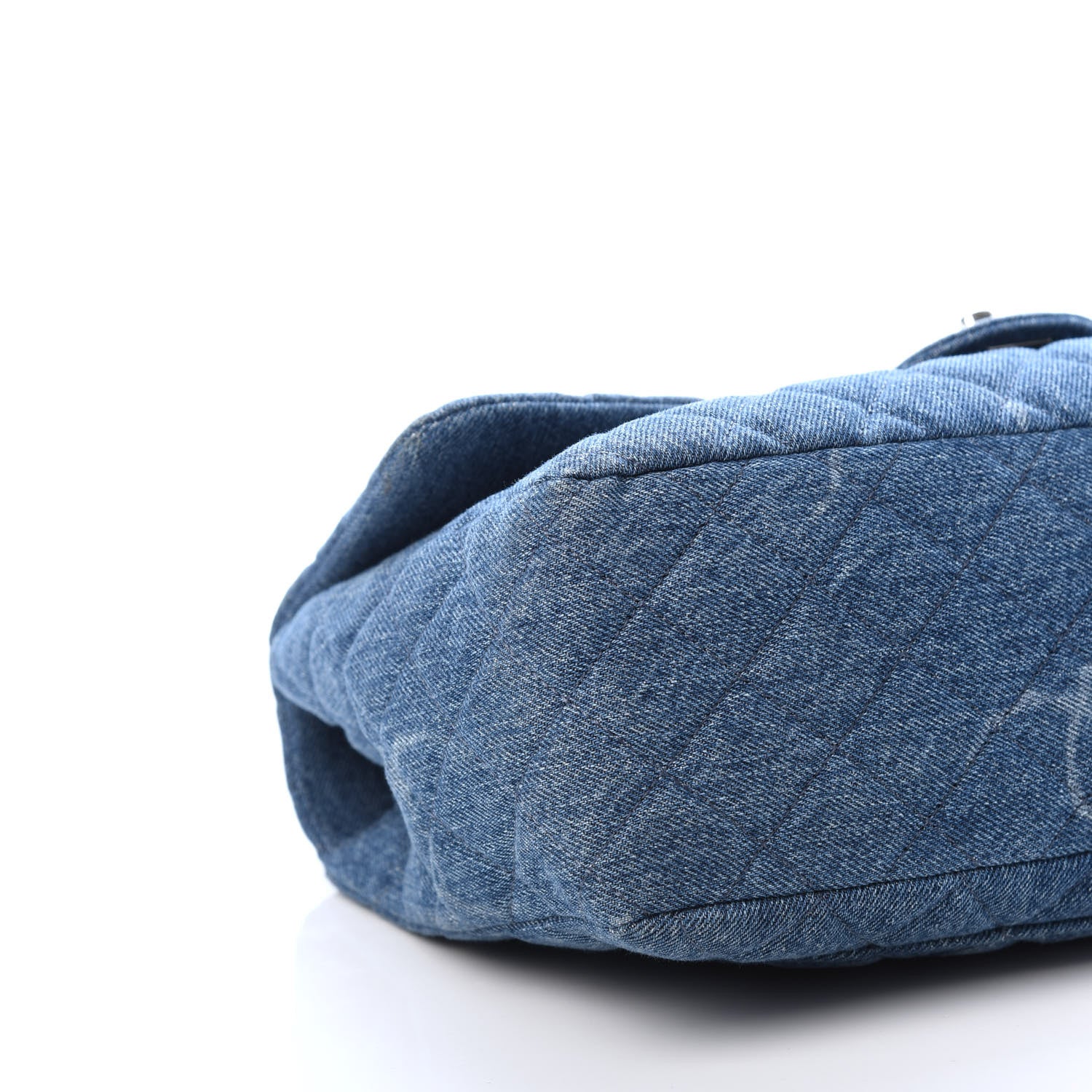 Chanel Denim Quilted CC Print Jumbo Single Flap Blue 6 of 11