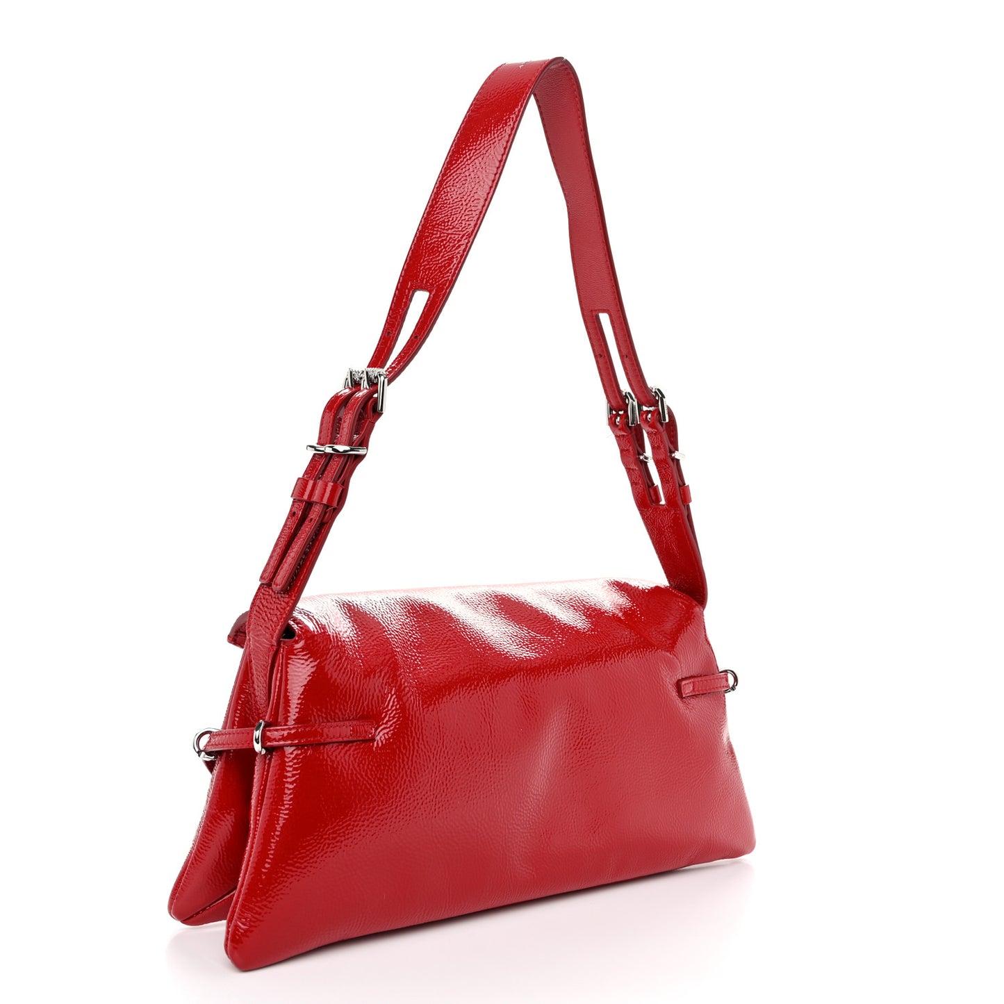 Patent Calfskin Small P'tit Voyou Shoulder Bag Red