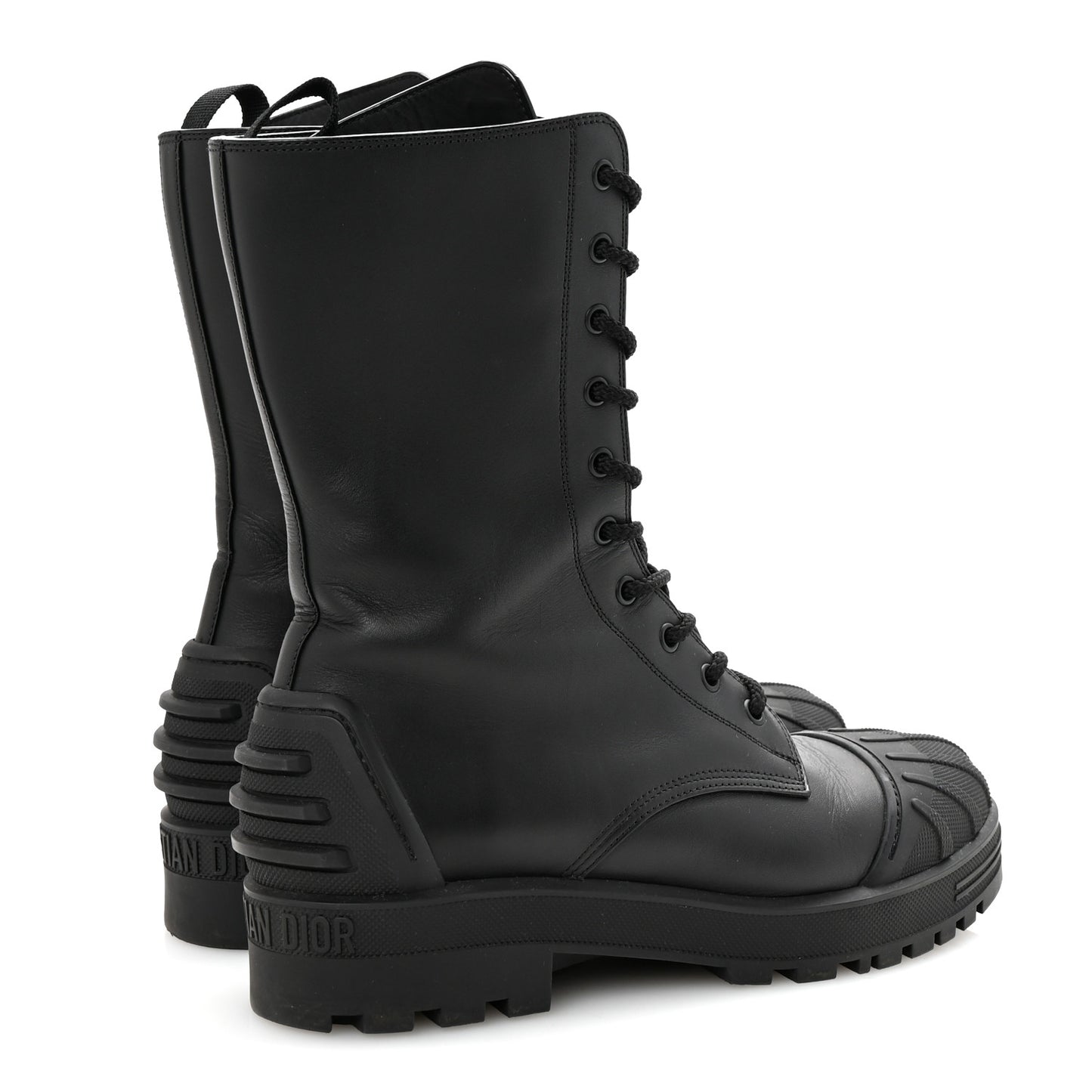 Calfskin Rubber DiorIron Boots 40 Black