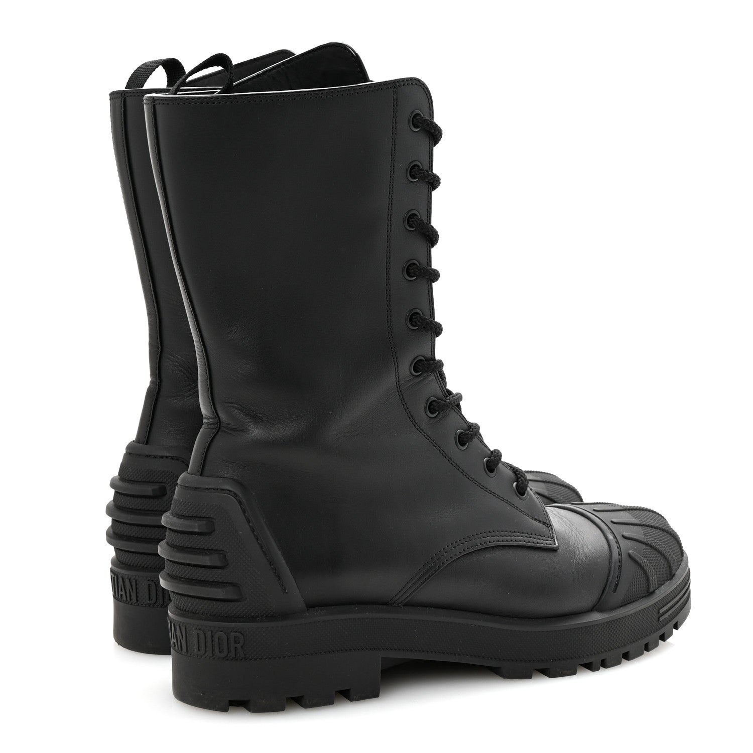 Christian Dior Calfskin Rubber DiorIron Boots 40 Black 5 of 9