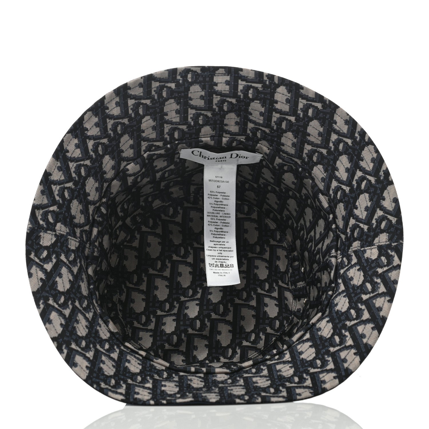 Christian Dior Oblique Reversible Teddy-D Brim Bucket Hat 57 Blue 12 of 13