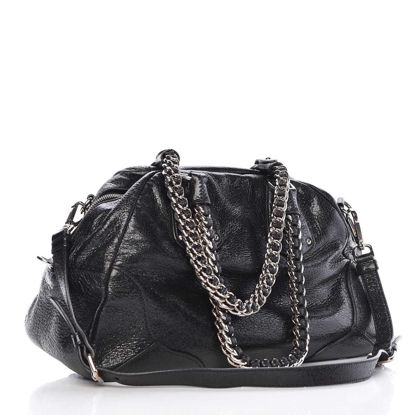 Cervo Lux Chain Shoulder Bag Black