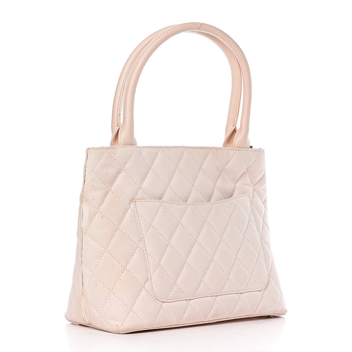 Canvas Quilted Medallion Tote Light Pink