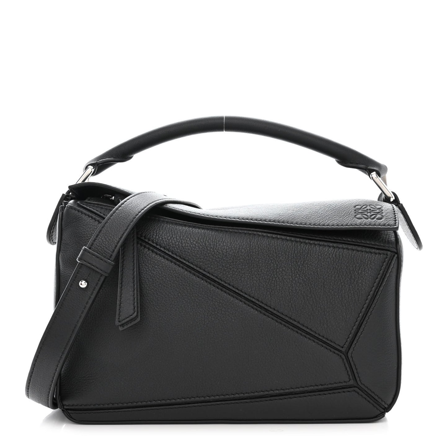 Calfskin Small Puzzle Bag Black
