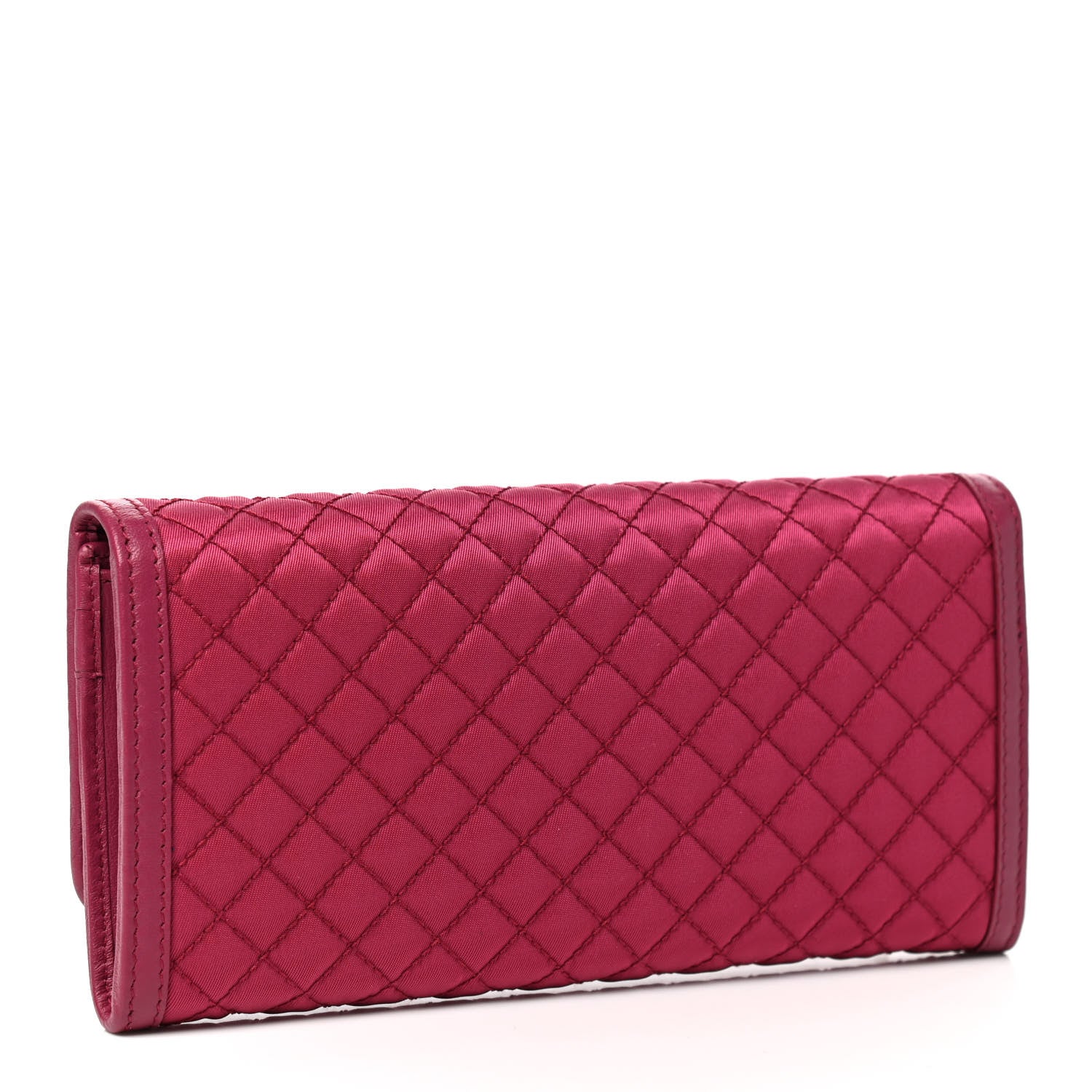 Prada Tessuto Nylon Quilted Continental Flap Wallet Ibisco 4 of 8