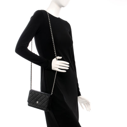 Chanel Caviar Quilted Wallet On Chain WOC Black 2 of 8
