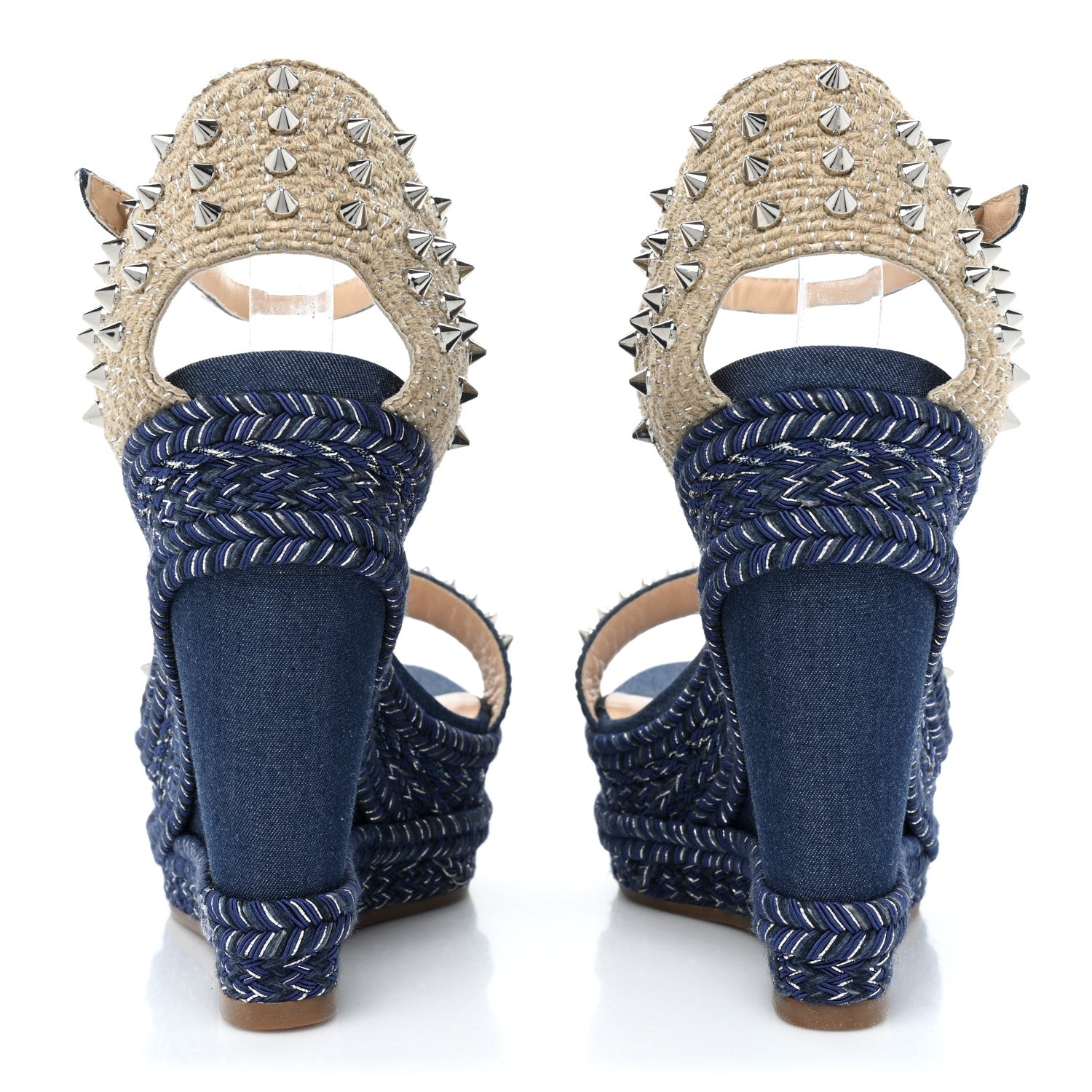 Christian Louboutin Denim Madmonica 120 Wedge Sandals 39 Blue 4 of 9