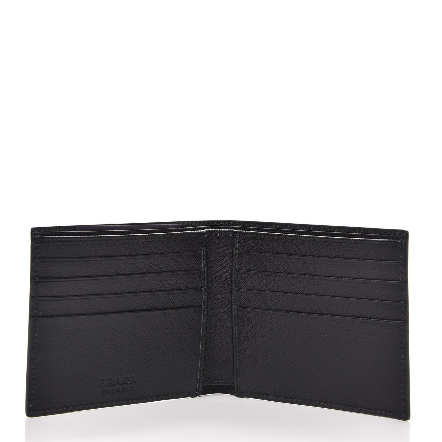 Saffiano Crocodile Bi-Fold Wallet Black