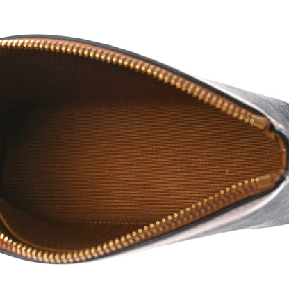Celine Triomphe Canvas Calfskin Cosmetic Pouch Tan 5 of 7