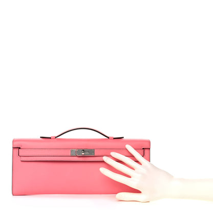 Hermes Swift Kelly Cut Clutch Pochette Rose Azalee 2 of 9