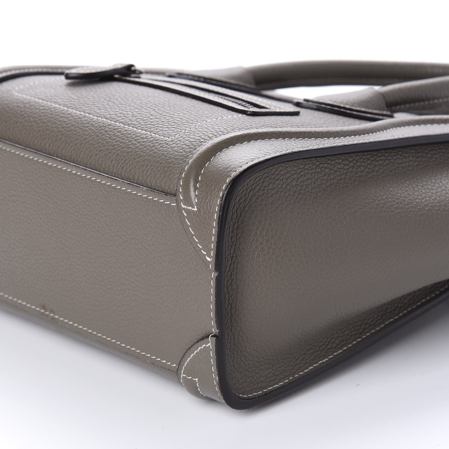 Celine Drummed Calfskin Nano Luggage Souris 8 of 12