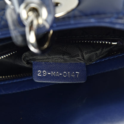 Christian Dior Lambskin Cannage Small Lucky Badges My Lady Dior Navy 6 of 16