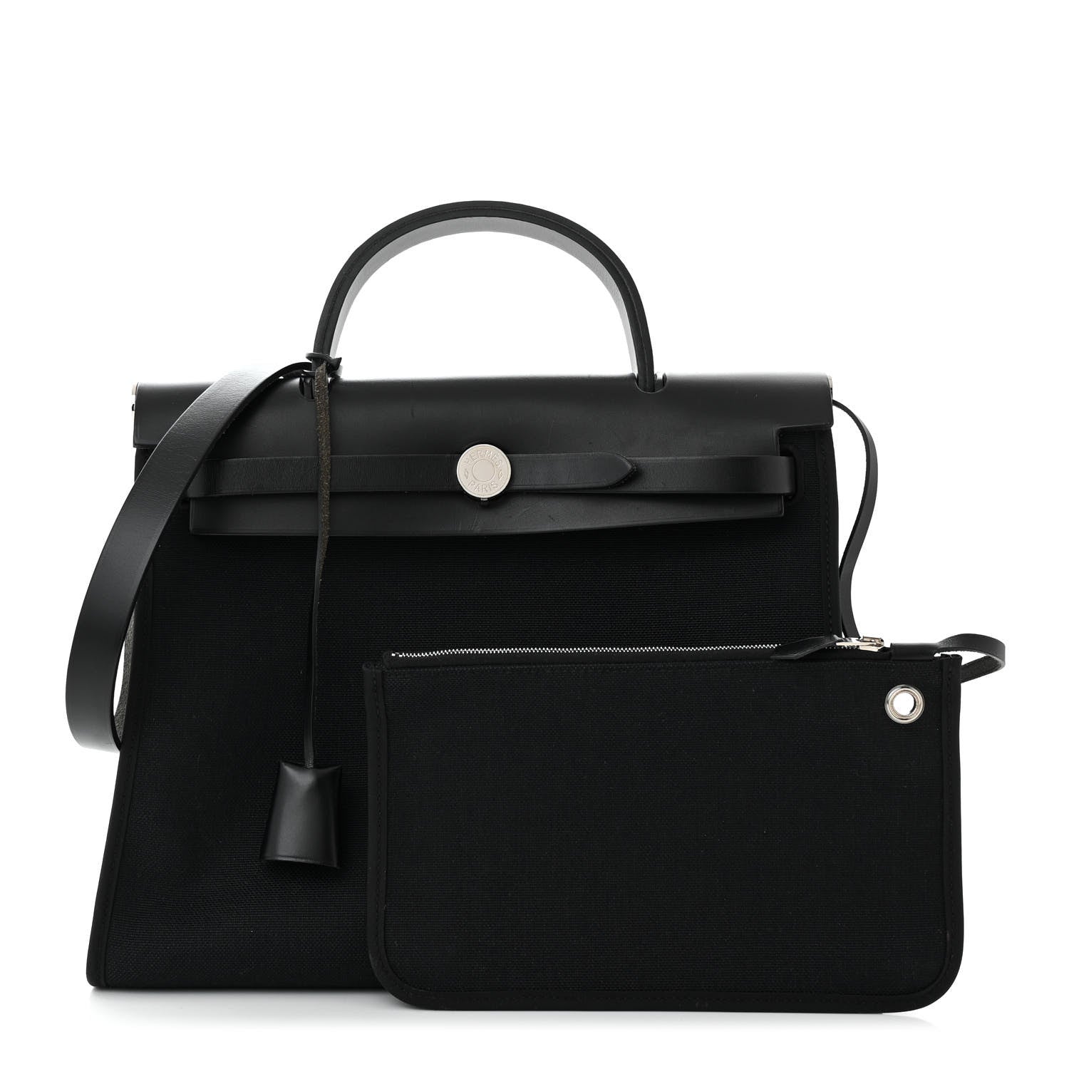 Hermes Military Toile Vache Hunter Herbag Zip PM 31 Black 3 of 13
