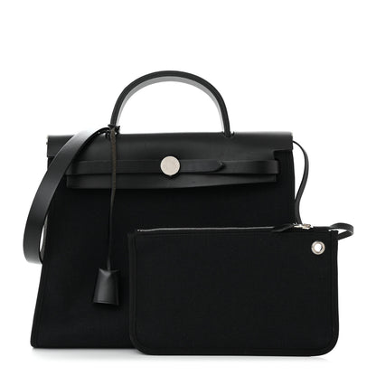 Hermes Military Toile Vache Hunter Herbag Zip PM 31 Black 3 of 13
