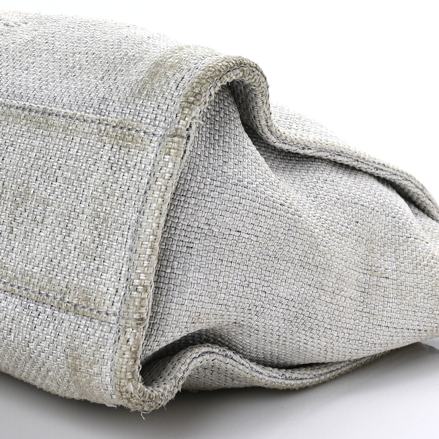 Woven Straw Raffia Small Deauville Tote Grey