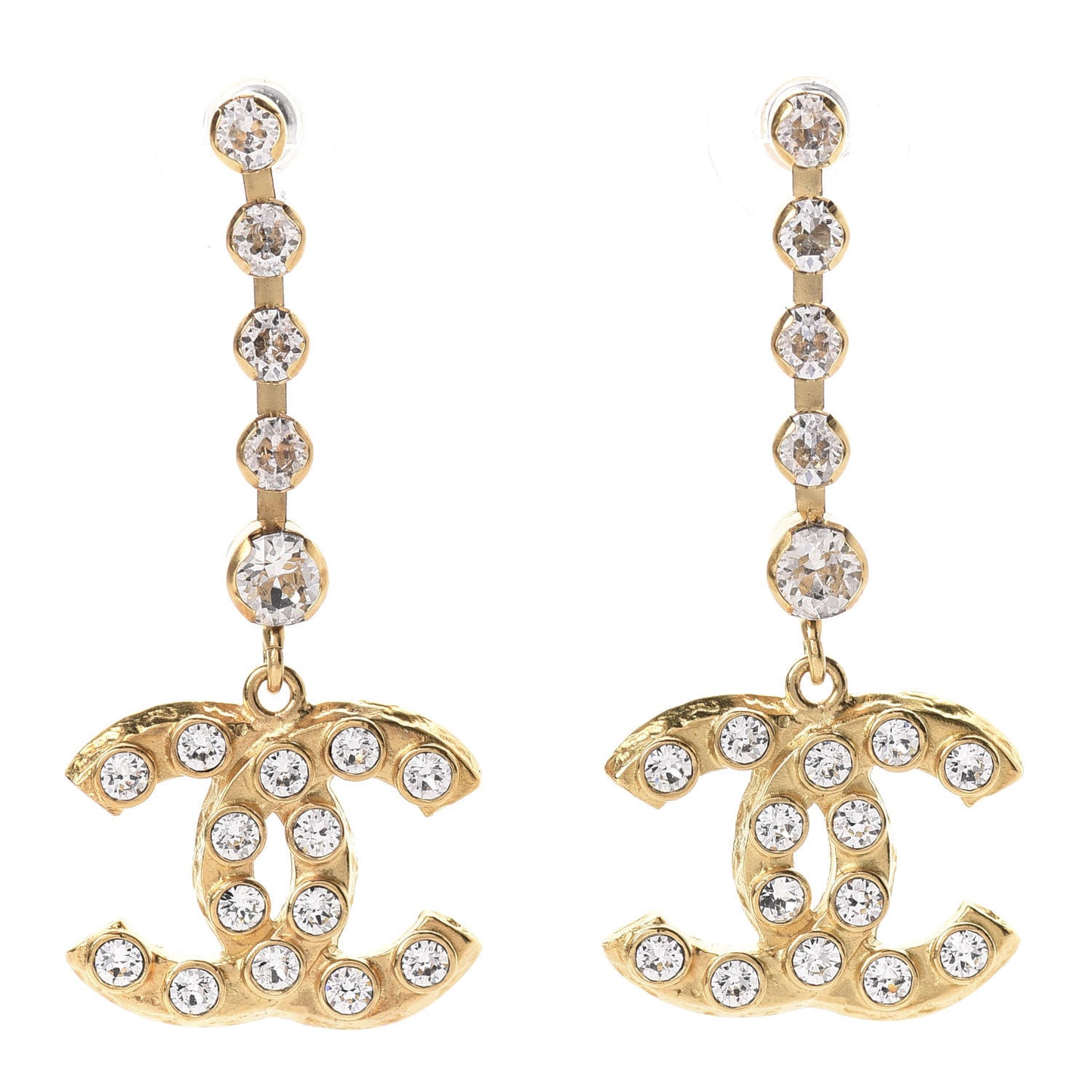 CC Crystal Drop Earrings Gold