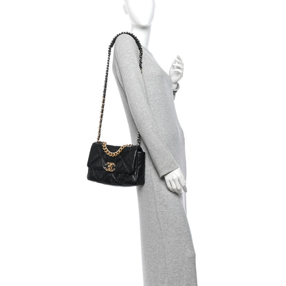 Chanel Goatskin Quilted Medium Chanel 19 Flap Black 2 of 10