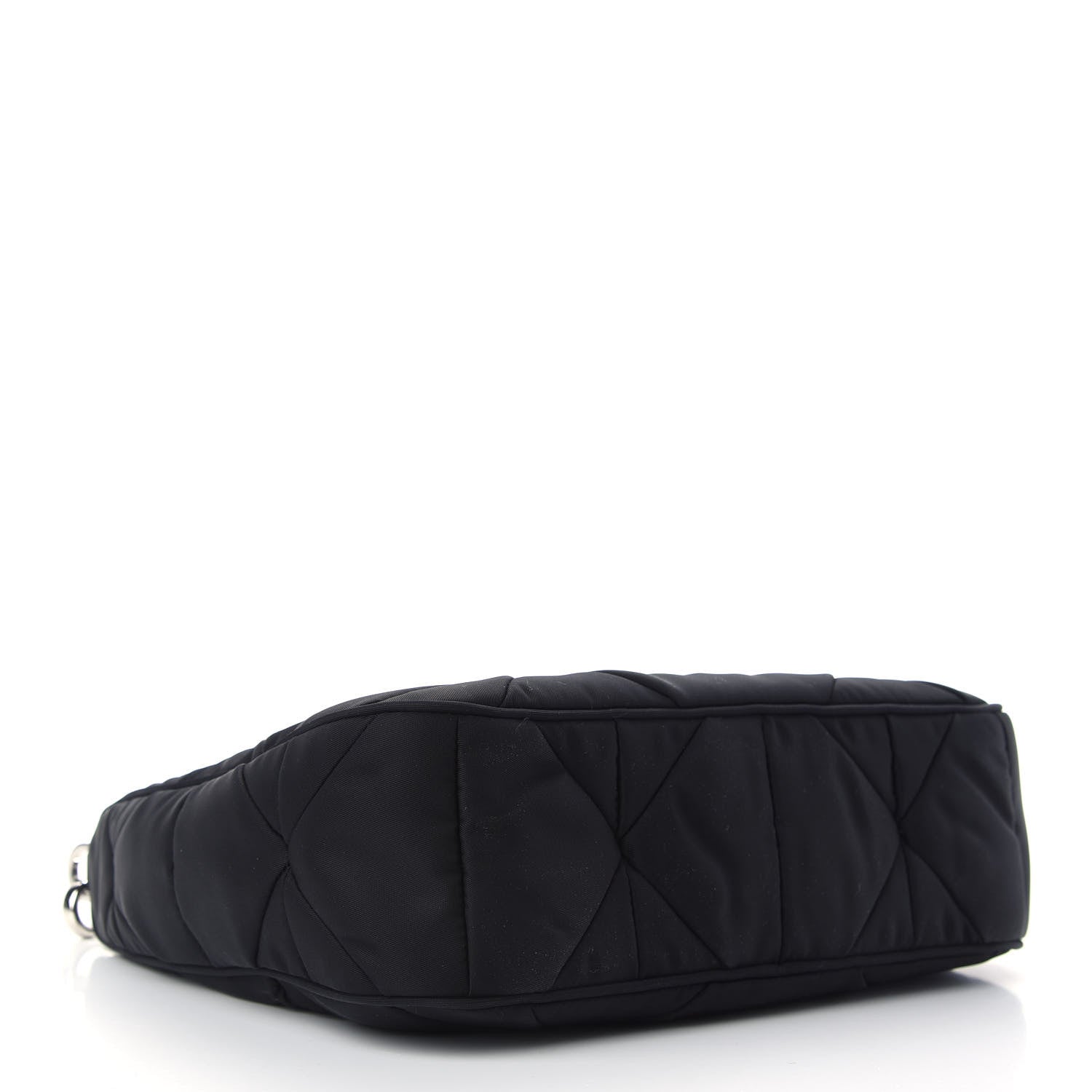 Prada Re-Nylon Triangle Padded Patchwork Shoulder Bag Black 4 of 9