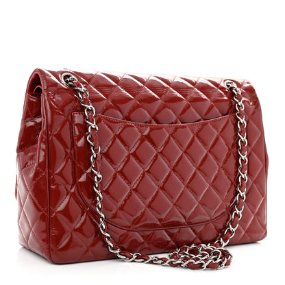 Chanel Patent Quilted Maxi Double Flap Red 2 of 16