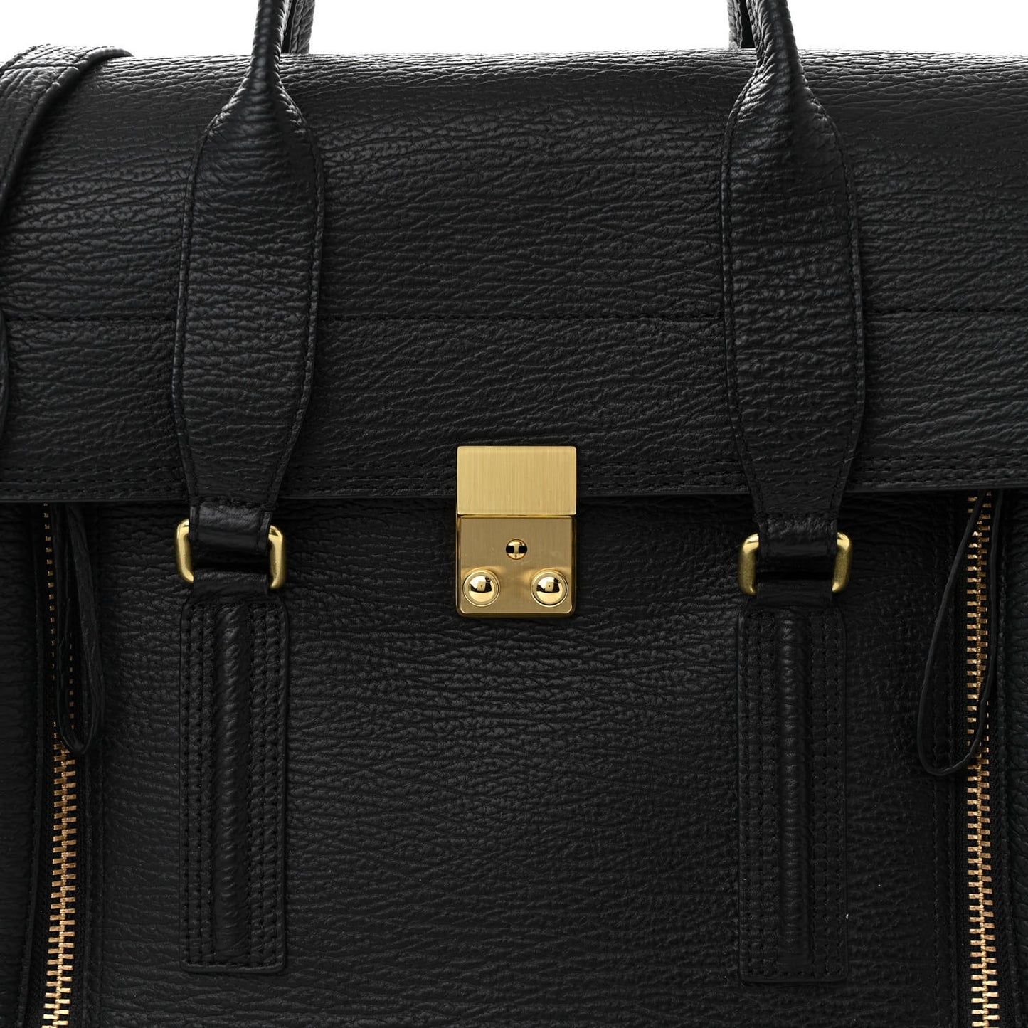 Textured Calfskin Medium Pashli Satchel Black