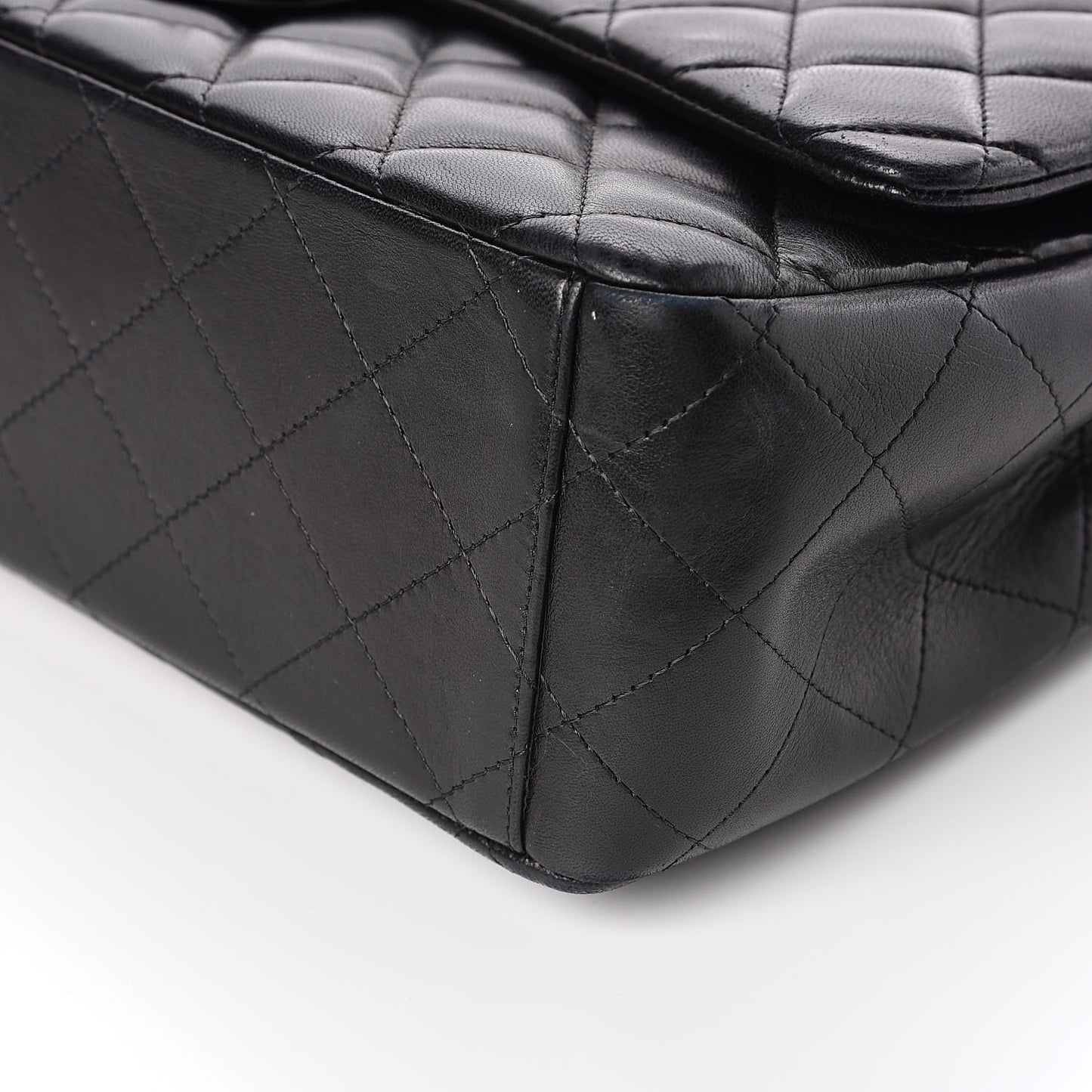 Lambskin Quilted Maxi Double Flap Black