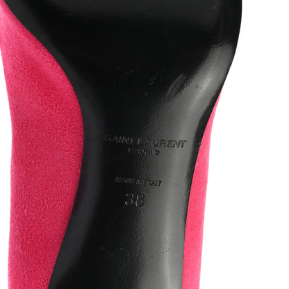 Saint Laurent Suede Calfskin Anja 85 Pumps 38 Hot Pink 6 of 15