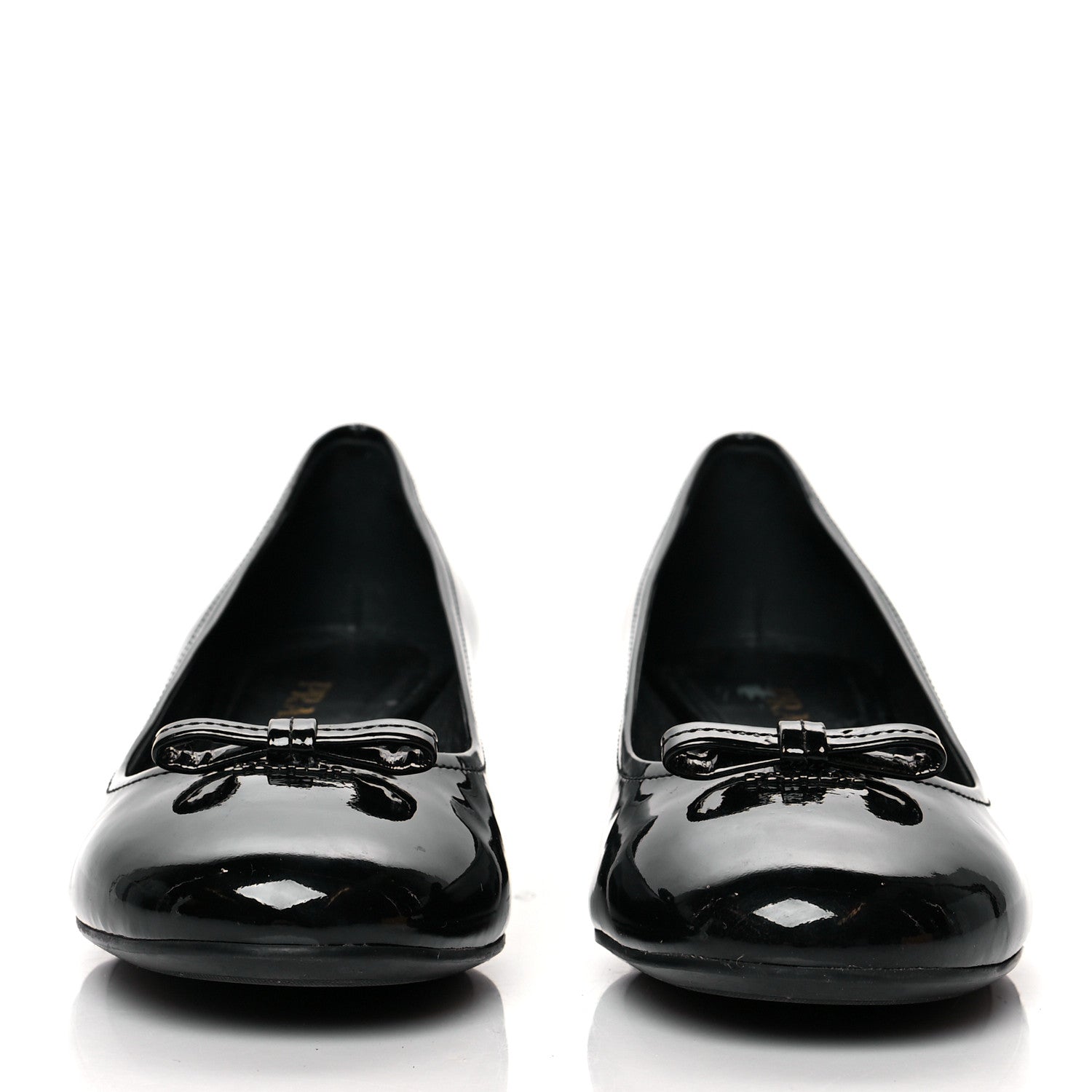 Prada Spazzolato Bow Pumps 38.5 Black 2 of 9
