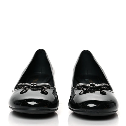 Prada Spazzolato Bow Pumps 38.5 Black 2 of 9