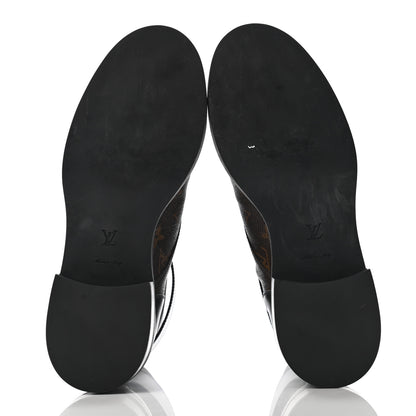 Louis Vuitton Monogram Calfskin Wonderland Flat Ranger Boots 40 Black 5 of 11