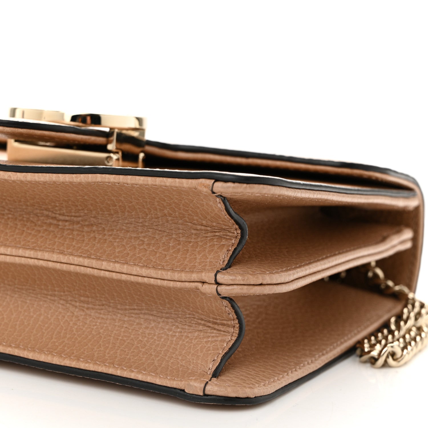 Gucci Dollar Calfskin Small Interlocking G Shoulder Bag Camelia