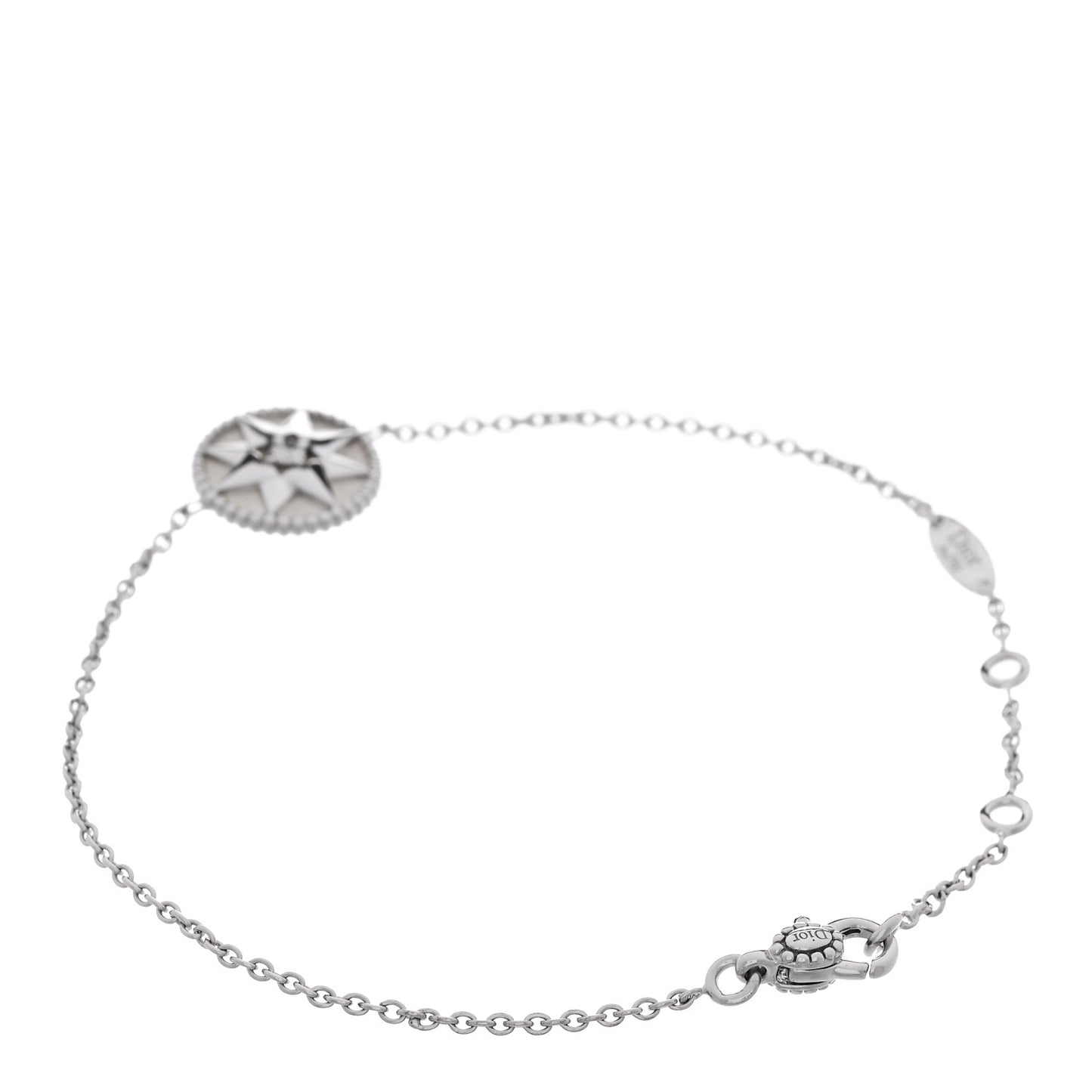 18K White Gold Diamond Mother of Pearl Rose Des Vents Bracelet