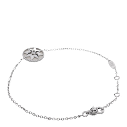 Christian Dior 18K White Gold Diamond Mother of Pearl Rose Des Vents Bracelet 2 of 4