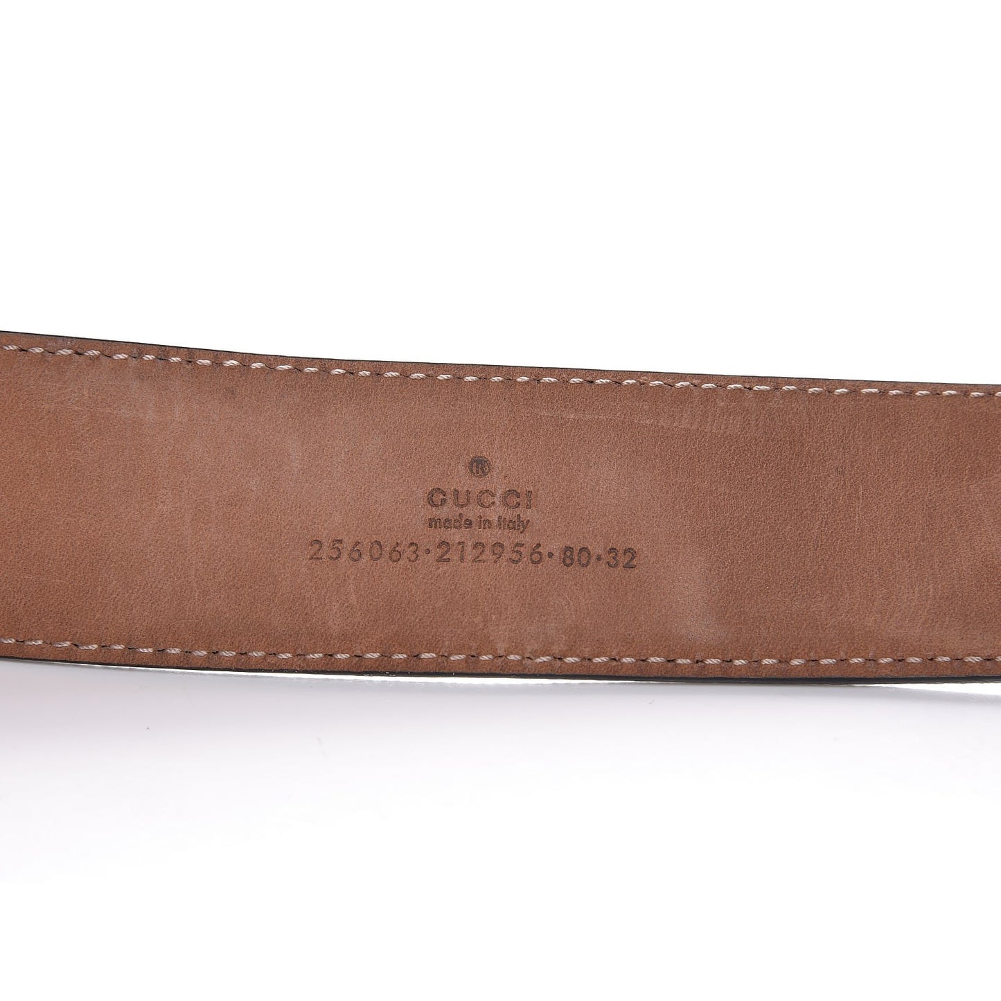GG Supremem Monogram Selleria Calfskin Square Spur 40mm Belt 80 32 Beige Blue