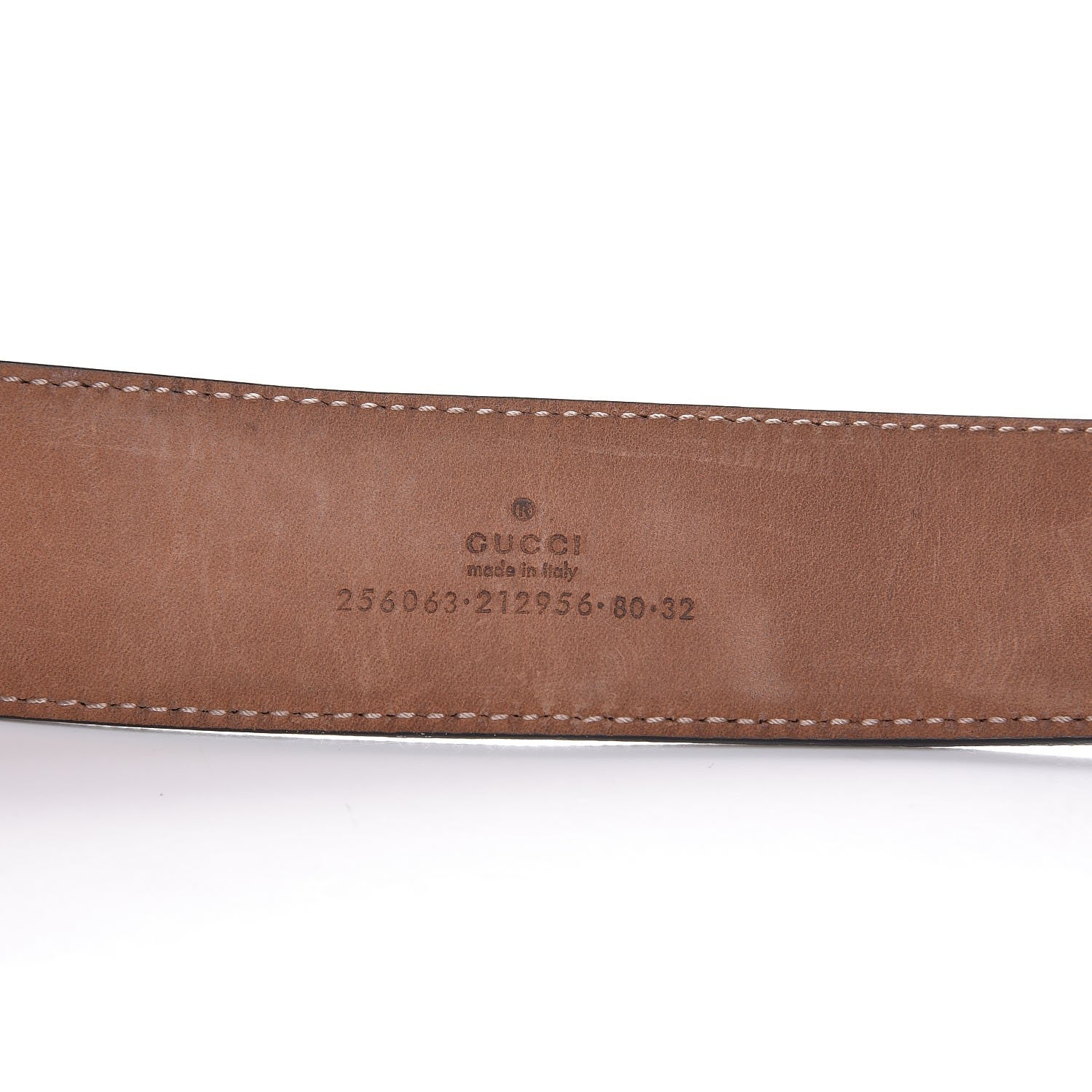 Gucci GG Supremem Monogram Selleria Calfskin Square Spur 40mm Belt 80 32 Beige Blue 5 of 11